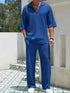 half-sleeved shirt loose drawstring pants Two-piece beach Suit - MyEmpired