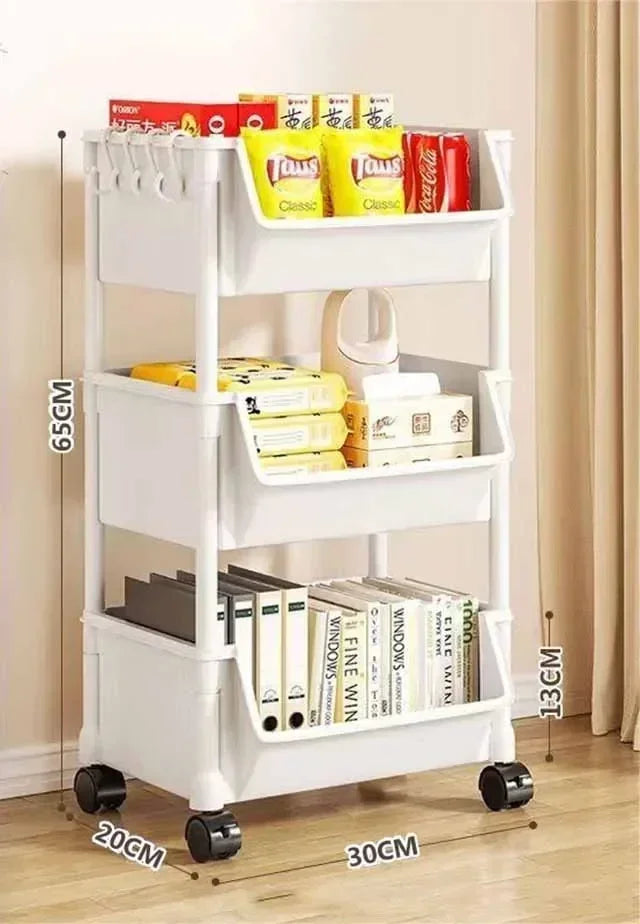 Trolley Bookshelf Kitchen Storage Slit Storage Cabinet Bathroom Living Room Home Organizer Rack Kitchen Corner Narrow - MyEmpired
