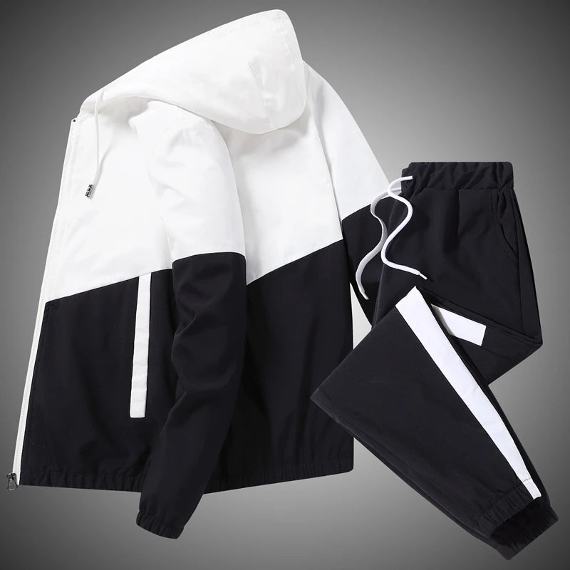 Tracksuit Casual Joggers Hooded Sportswear Jackets And Pants 2 Piece Sets - MyEmpired