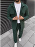 buckle lapel double pocket long sleeve two-piece casual - MyEmpired