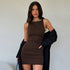 CUTENOVA Summer Casual Fashion Mini Sleeveless Wrap Y2K Basic Vest Dress Oufits Sexy Elegant Women Club Party Evening Dress 2024 - MyEmpired
