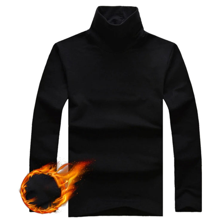 Turtleneck For Men Solid Color Slim Elastic Thin Pullover Spring Autumn Underwear Turtleneck Men Knitting Blouse Base Tshirt Top - MyEmpired