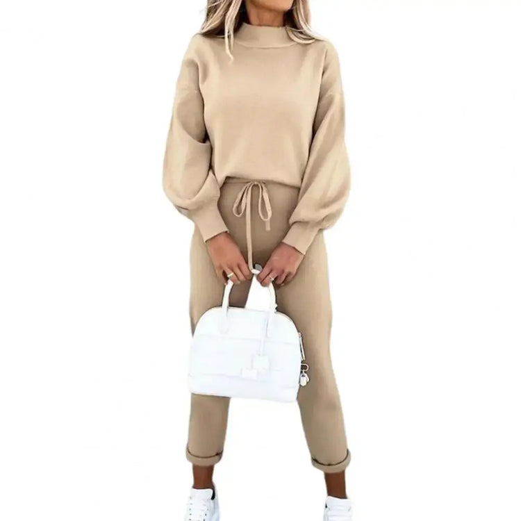 Sweatshirt Sweatpants Suit Elastic Waist Lady Sweatshirt Trousers Suit Long Sleeves Lady Sweatshirt Trousers Suit - MyEmpired
