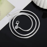 45-60cm Silver Color 1MM/2MM/3MM solid Snake Chain Necklace - MyEmpired