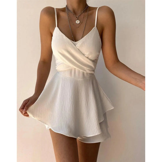 Suspender V-Neck Sexy Mini Short - MyEmpired