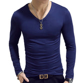 Turtleneck For Men Solid Color Slim Elastic Thin Pullover Spring Autumn Underwear Turtleneck Men Knitting Blouse Base Tshirt Top - MyEmpired