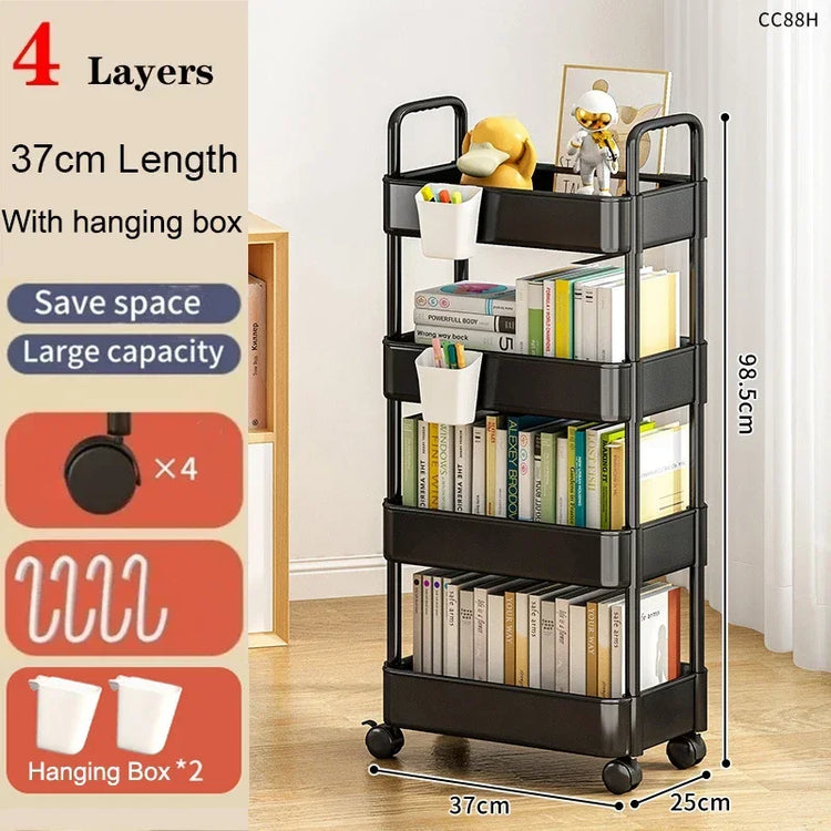 Mobile Storage Rack Trolley Household Kitchen Multifunctional Cart With Wheels Rack Bedroom Multi-Layer Storage Home Accessories - MyEmpired
