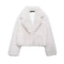 TRAFZA 2025 Autumn Winter Women Casual Faux Fur Jackets Fashion Streetwear Solid Turn Down Collar Warm Oversized Thick Coats - MyEmpired
