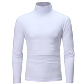 Turtleneck For Men Solid Color Slim Elastic Thin Pullover Spring Autumn Underwear Turtleneck Men Knitting Blouse Base Tshirt Top - MyEmpired