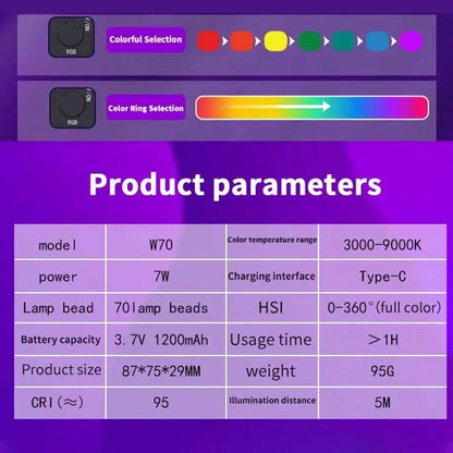 Adjustable Mini RGB Hot Boot Fill Light Live Photography LED Portable Mobile Camera Selfie Soft Light Live Shooting Fill Light