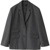 CHICVEN Women Office Lady Blazer Cuff Embroidery Wide Shoulder Twill Suit Women&