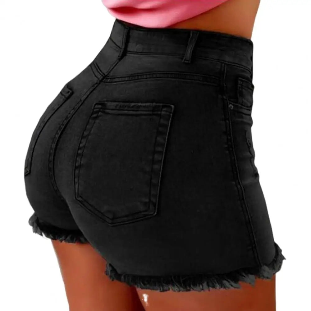 Summer Women Slim Shorts Trousers Fashion Ladies Jeans Broken Denim Shorts Ripped Jeans High Waisted Hotpant Slim Fit - MyEmpired