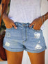 Sexy fashion ladies ripped hem slim slim hot pants denim shorts - MyEmpired