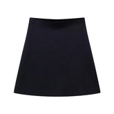 TRAFZA 2024 Spring Summer Sexy Solid Knitted Women Suits Fashion Nightclub V Neck Single Breasted Shirts+Chic Mini Pencil Skirts - MyEmpired