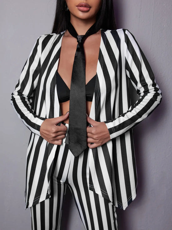 Black and white striped women&
