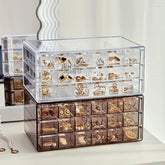 1pc 3-layer 72-grid Large-Capacity Ring Earrings Necklace Jewelry Storage Box - MyEmpired