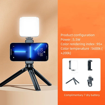 Mini Portable Fill Light LED Video Light Photography Lighting Cell Phone Selfie Livestreaming Fill Lamp Cold and Warm Vlog Lamp