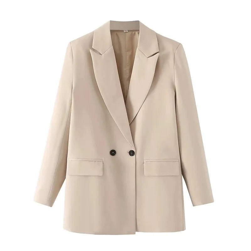 TRAF Blazer Woman Black Beige Khaki Blue Green Gray Women coat Fashion Office Wear Women&