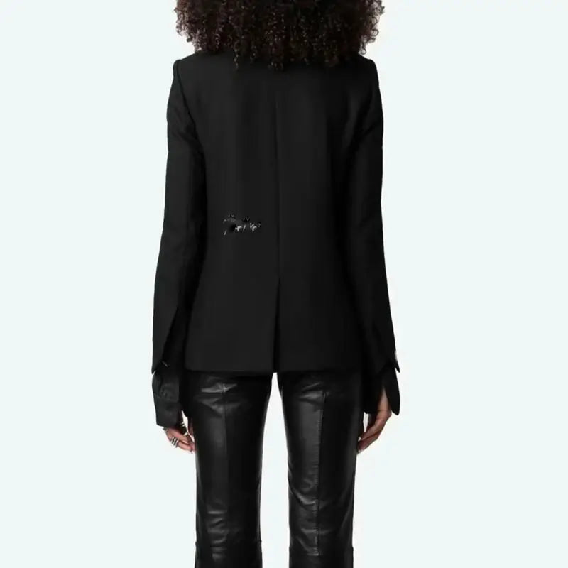 Cross-border e-commerce winnerz's 25 Sassy Commuter Structured Simple Atmosphere Heart Pattern Notch Lapel Blazer