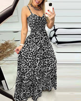 Vestidos Largos Leopard Print T-shirt Dress, Sexy Temperament Long Dress, Elegant, Summer, 2024 Elegant And Sexy Women Clothing - MyEmpired