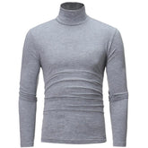 Turtleneck For Men Solid Color Slim Elastic Thin Pullover Spring Autumn Underwear Turtleneck Men Knitting Blouse Base Tshirt Top - MyEmpired