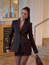 Woman Elegant Solid Cinch Waist Fitted Blazer Chic Lapel V Neck Long Sleeved Buttons Jackets Fashion Female High Streetwear 2025 - MyEmpired