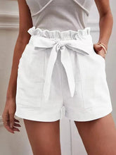 Stylish Solid Color White Shorts Women Pocket Drawstring Casual short Pants Summer Daily Pants - MyEmpired