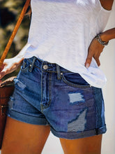 Sexy fashion ladies ripped hem slim slim hot pants denim shorts - MyEmpired