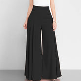 Spring Autumn Fashion Women High Waist Wide Leg Pants Female Elegant Flare Trousers Casual Solid Holiday Loose Long Pant New - MyEmpired