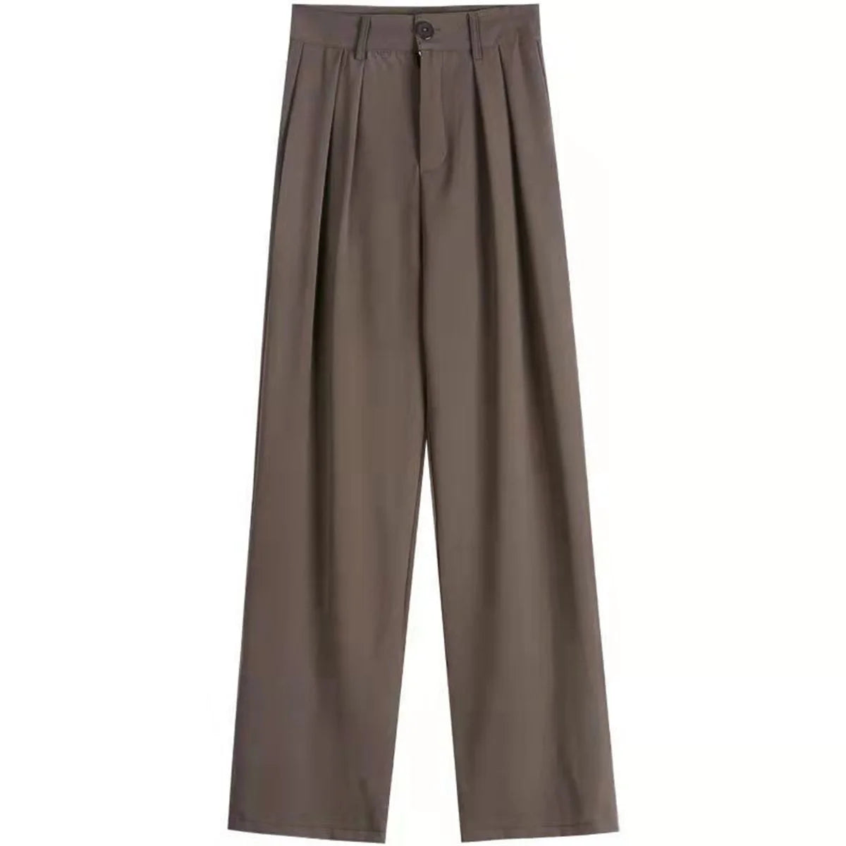 Fashion High Waist Wide Leg Pants Women Spring Fall Baggy Black Trouser Office Ladies Full Length Straight Suit Pant Outwear New - MyEmpired