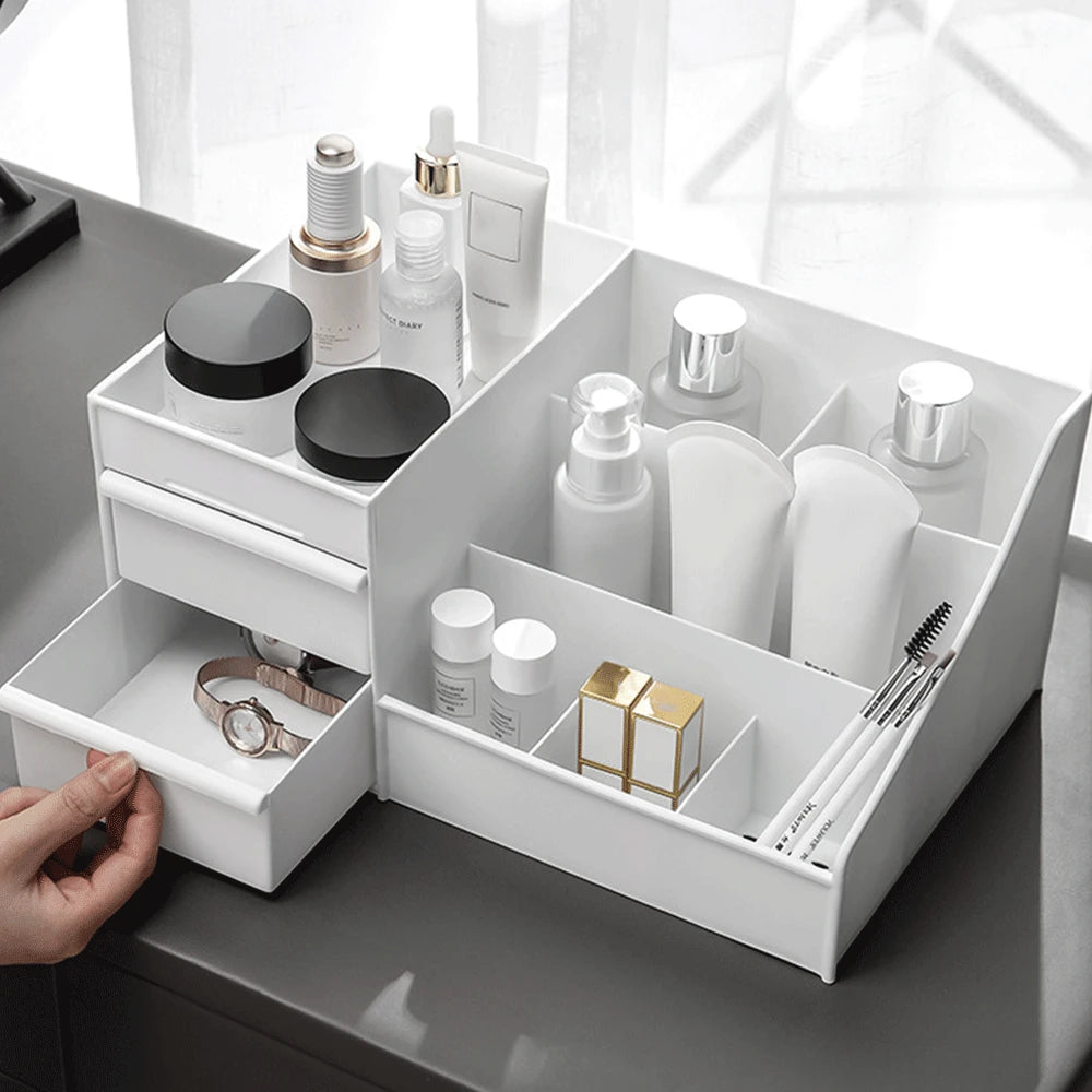 Makeup Organizer for Cosmetic Large Capacity Cosmetic Storage Box Organizer Desktop Jewelry Nail Polish Makeup Drawer Container - MyEmpired