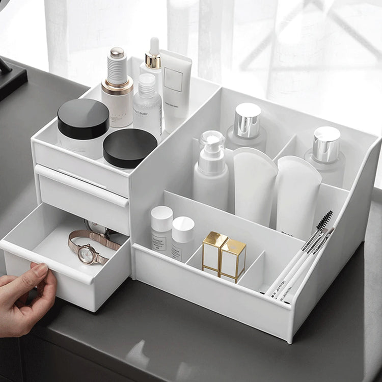 Makeup Organizer for Cosmetic Large Capacity Cosmetic Storage Box Organizer Desktop Jewelry Nail Polish Makeup Drawer Container - MyEmpired
