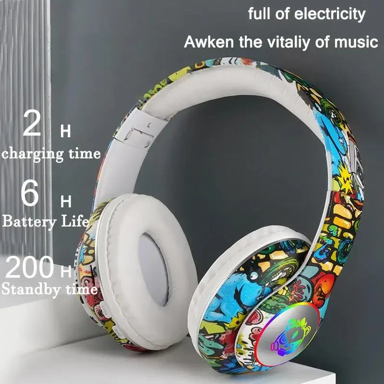 Wireless Bluetooth Headphones Graffiti Design Earphones - MyEmpired