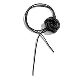 Romantic Gothic Big Rose Flower Clavicle Chain Necklace for Women Ladies Korean Fashion Adjustable Rope Choker Y2K Accessories - MyEmpired