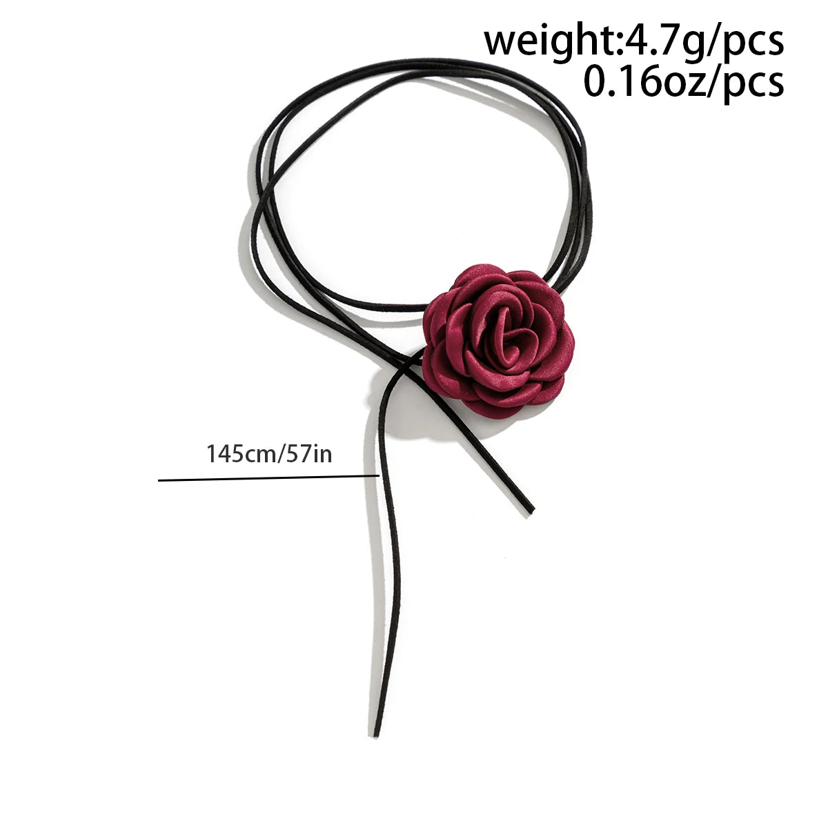 Romantic Gothic Big Rose Flower Clavicle Chain Necklace for Women Ladies Korean Fashion Adjustable Rope Choker Y2K Accessories