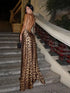 Women Elegant Leopard Print Lace-up Halter Dress Sexy Backless Deep V-neck Slim Long Dresses 2024 New Lady High Street Partywear - MyEmpired