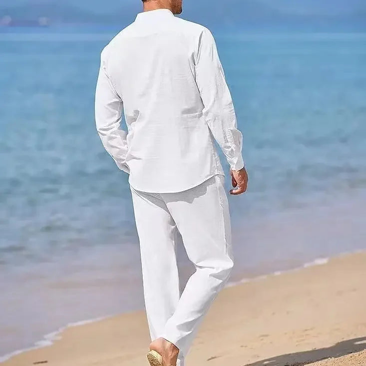 Mens Casual Linen Two Piece Sets - MyEmpired