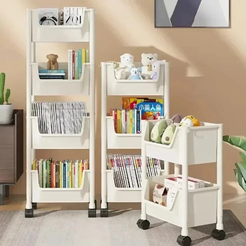 Trolley Bookshelf Kitchen Storage Slit Storage Cabinet Bathroom Living Room Home Organizer Rack Kitchen Corner Narrow