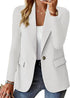 Fashionable Casual Women Blazer 2024 Spring Autumn New Solid Color Turn Down Collar Long Sleeve Suit Coat Elegant Office Lady - MyEmpired