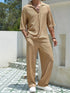 half-sleeved shirt loose drawstring pants Two-piece beach Suit - MyEmpired