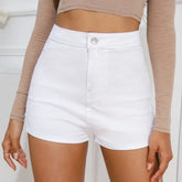 Women Sexy Skinny High Stretch Thin Shorts 2023 Female Summer Shorts Fashion Slim Fit Hip Short Jeans S-3XL Casual Bottoms Pop - MyEmpired
