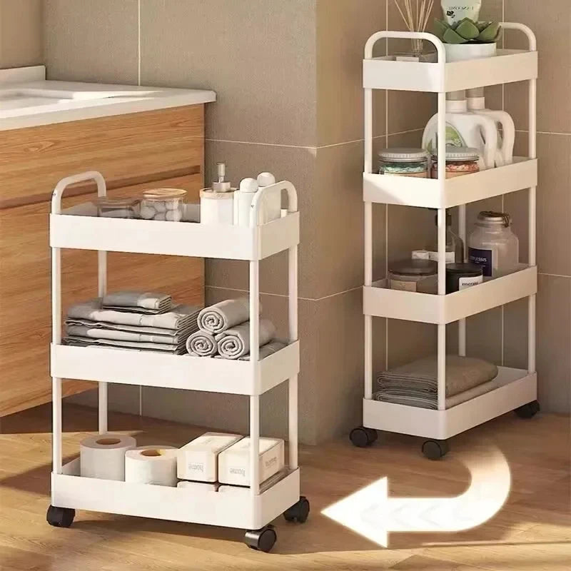 Mobile Storage Rack Trolley Household Kitchen Multifunctional Cart With Wheels Rack Bedroom Multi-Layer Storage Home Accessories