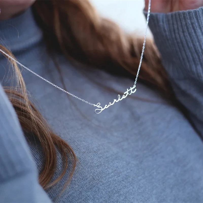 Custom Slim Fonts Name Necklace