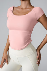 Round Neck Short Sleeve Active T-Shirt - MyEmpired