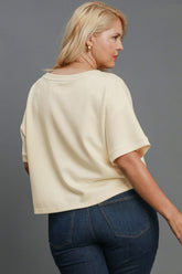 Umgee Full Size Lightweight Cropped Sweatshirt Plus Size - MyEmpired