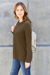 Basic Bae Full Size Round Neck Long Sleeve Top - MyEmpired