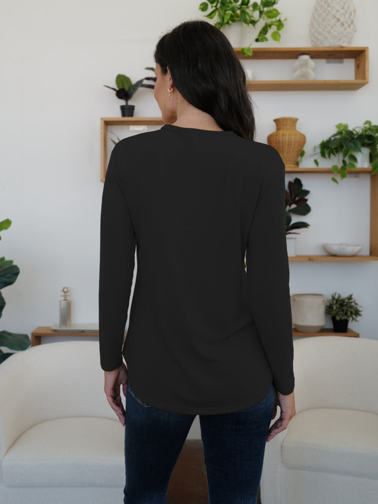 FAM-FAM Round Neck Long Sleeve T-Shirt - MyEmpired