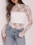 Lace Mock Neck Long Sleeve Top - MyEmpired