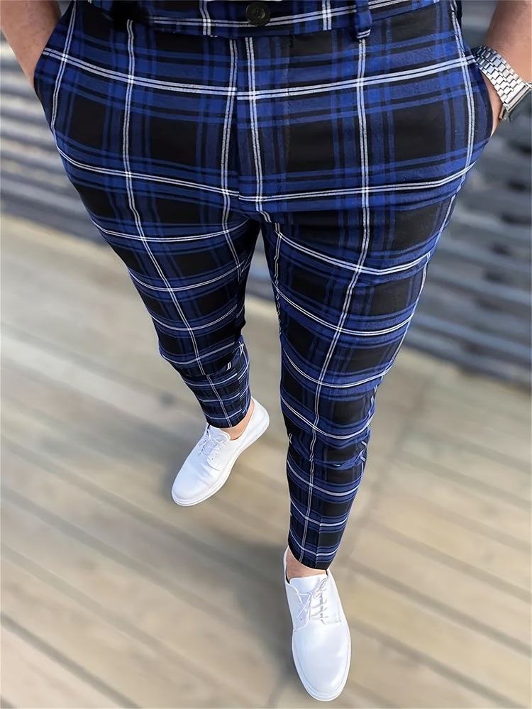 Elegant Plaid Slacks, Men&