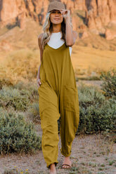 Double Take Full Size V-Neck Sleeveless Jumpsuit with Pockets - MyEmpired